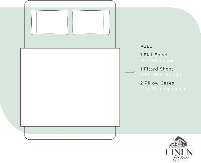 100% Cotton Bed Sheet Set - Full - 4 Piece