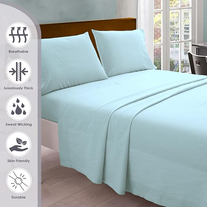 100% Cotton Bed Sheet Set - Full - 15 in Deep Pocket