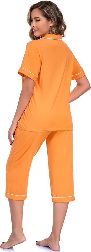 Women's Capri Pajama Set - Short Sleeve