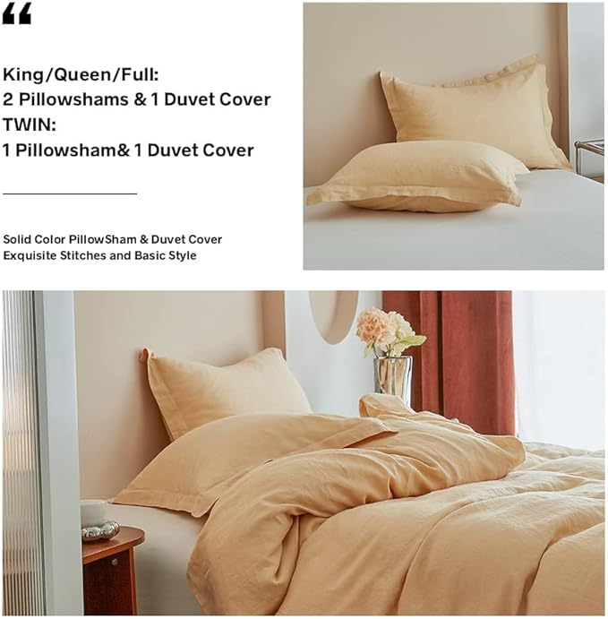 Linen Duvet Cover Set - Queen - 3 Piece