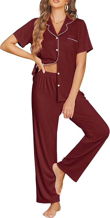 Pants Pajama Set - Short Sleeve - 2 Piece