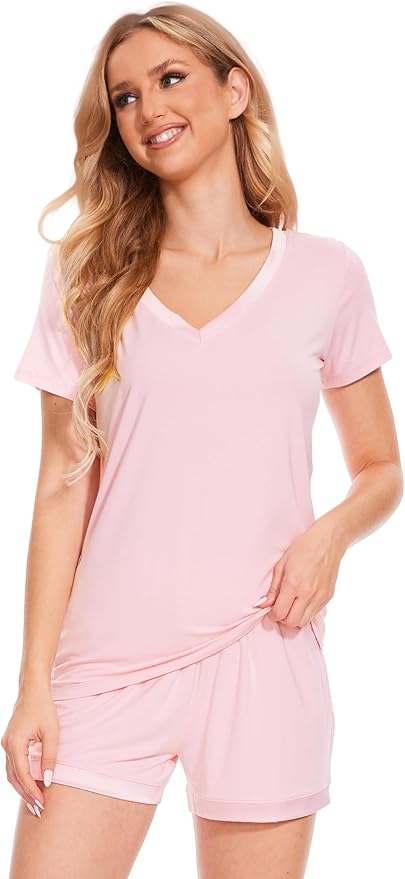 Bamboo Shorts Pajama Set - Short Sleeve - 2 Piece