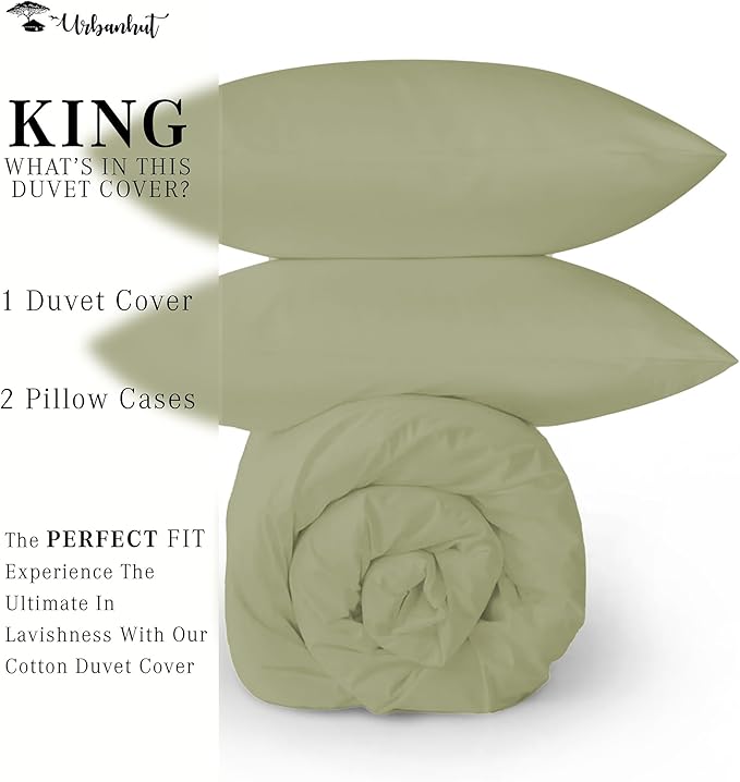 100% Cotton Duvet Cover Set - King - 3 Piece