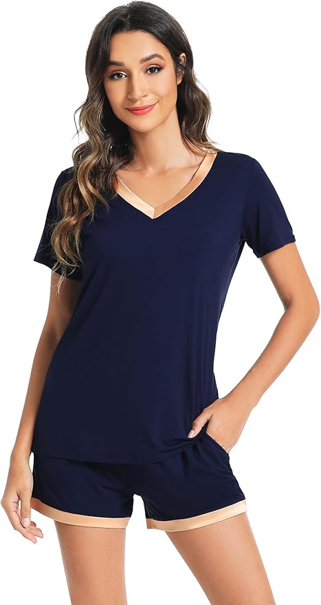 Women's Bamboo Cooling Pajama Set - Short Sleeve - 2 Piece
