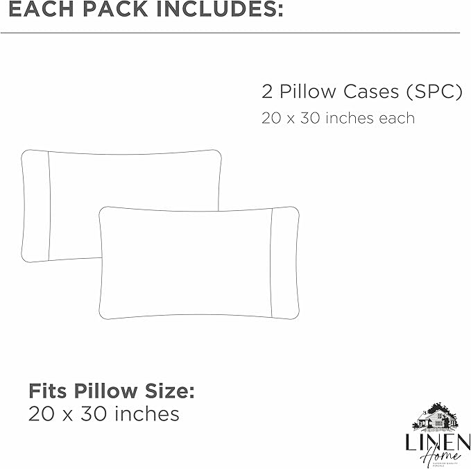 100% Cotton Pillowcase Set - Queen - 2 Piece