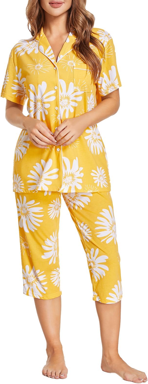 Capri Pajama Set - Short Sleeve - 2 Piece