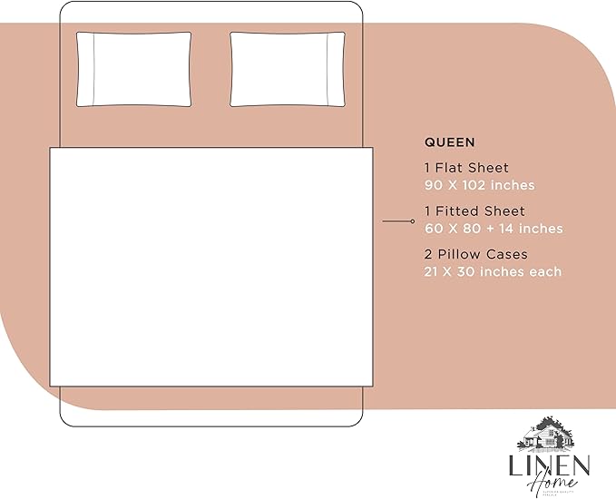 100% Cotton Bed Sheet Set - Queen - 4 Piece