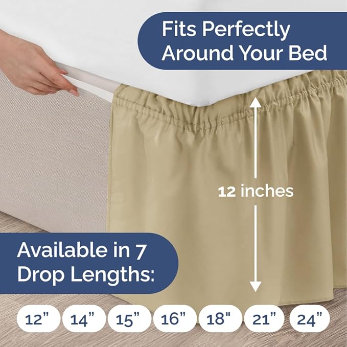 Bed Skirt - Twin XL - 12 in Drop