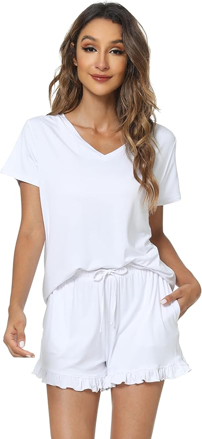 Bamboo Cooling Shorts Pajama Set - Short Sleeve - 2 Piece