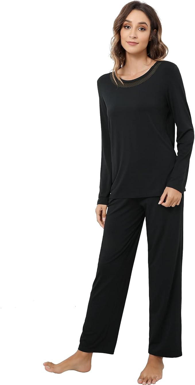 Women's Bamboo Pants Pajama Set - Long Sleeve