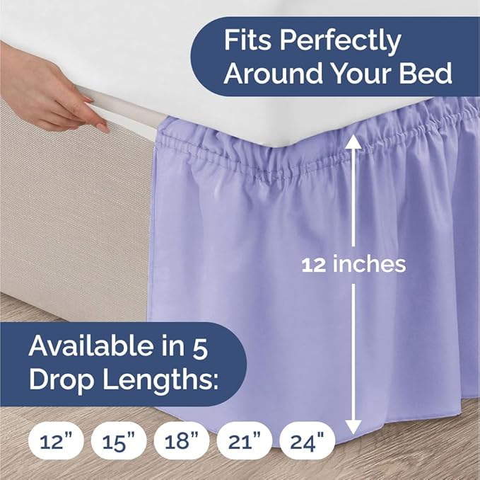 Bed Skirt - King - 12 in Drop