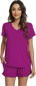 Bamboo Cooling Shorts Pajama Set - Short Sleeve - 2 Piece
