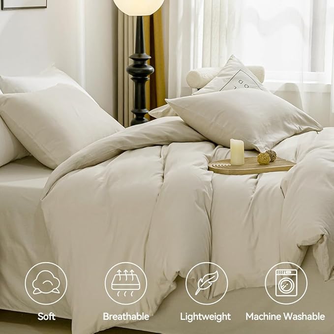 Linen Duvet Cover Set - King - 3 Piece