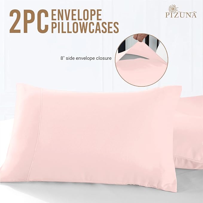 100% Cotton Pillowcase Set - King - 2 Piece