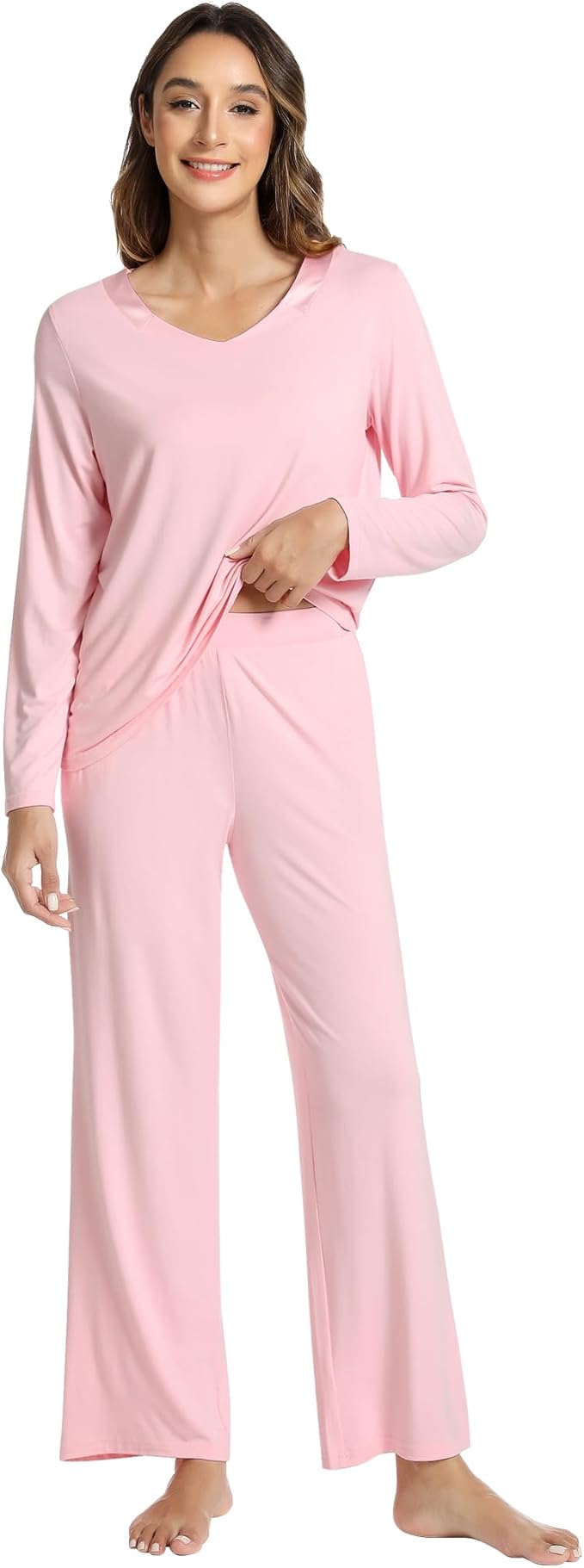 Women's Bamboo Pants Pajama Set - Long Sleeve - 2 Piece