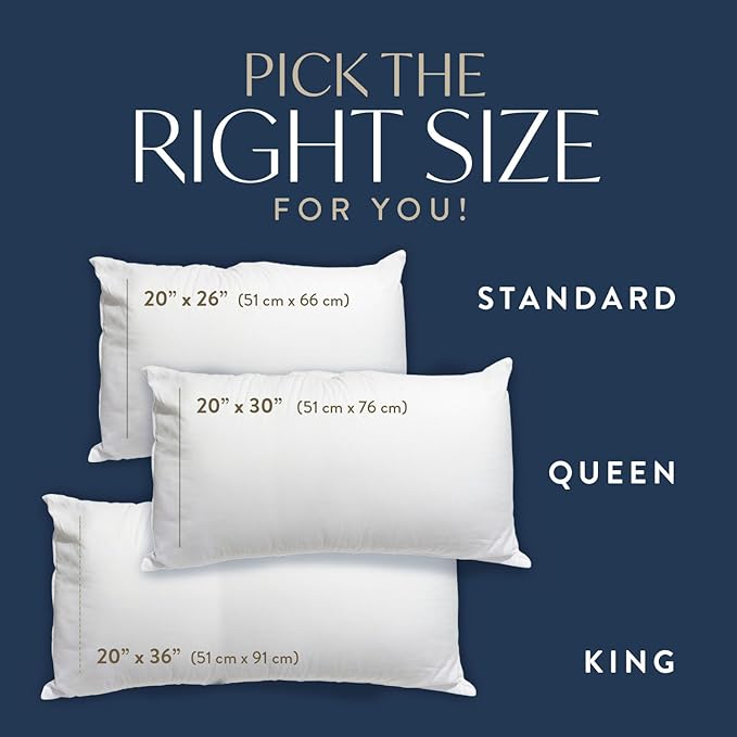 100% Cotton Cooling Bed Pillow - Queen - 2 Piece