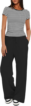 Women's Loungewear Set - Short Sleeve - Pants - 2 Piece