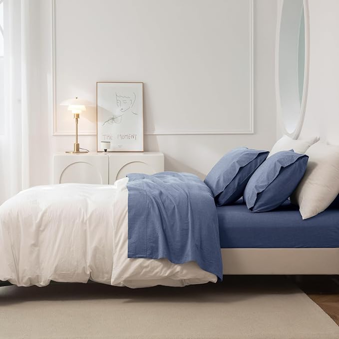 Linen Bed Sheet Set - King - 4 Piece
