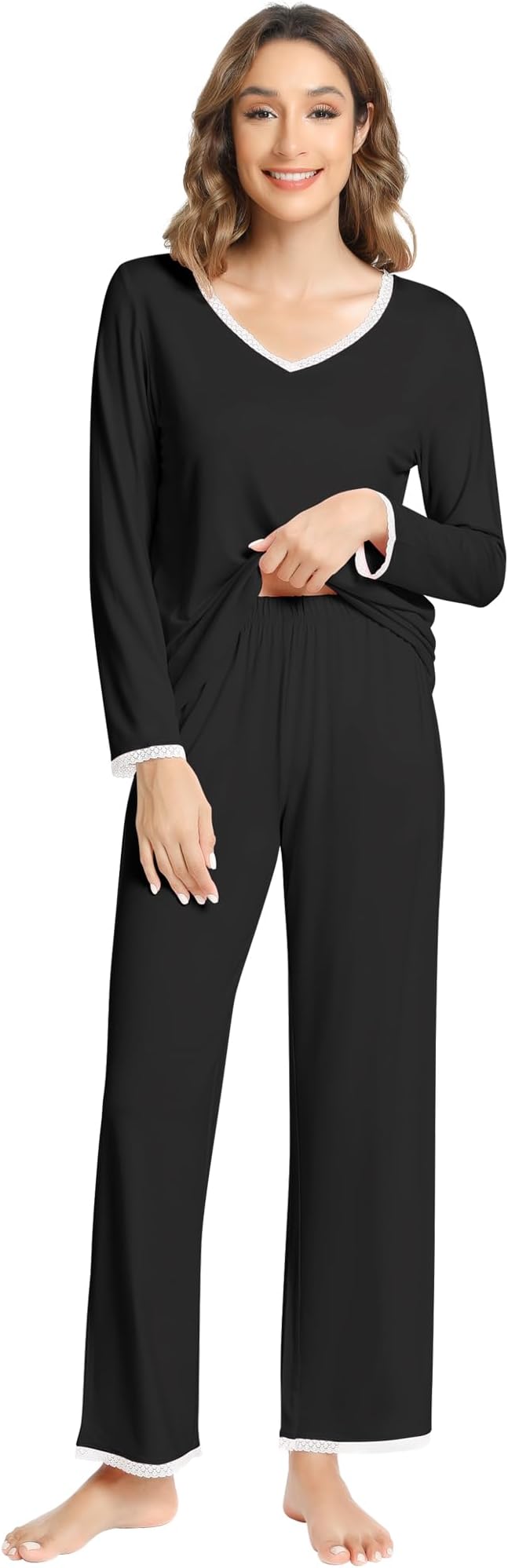 Women's Bamboo Pants Pajama Set - Long Sleeve - 2 Piece