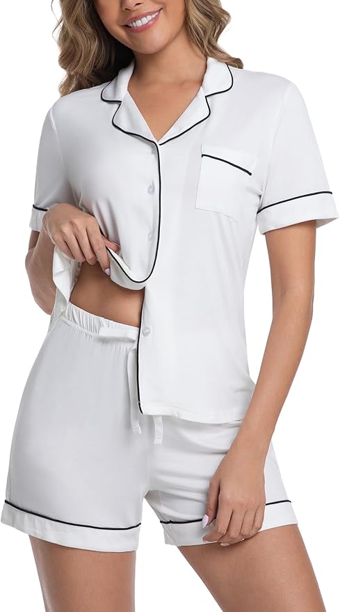 Women's Bamboo Cooling Pajama Set - Short Sleeve - 2 Piece