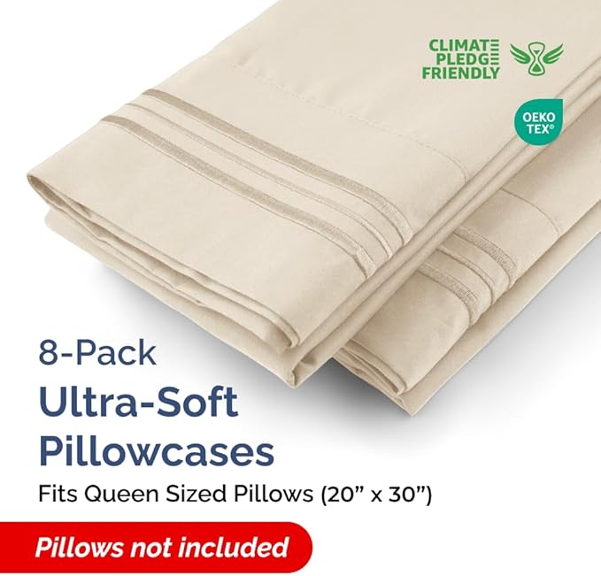 Pillowcase Set - Queen - 8 Piece