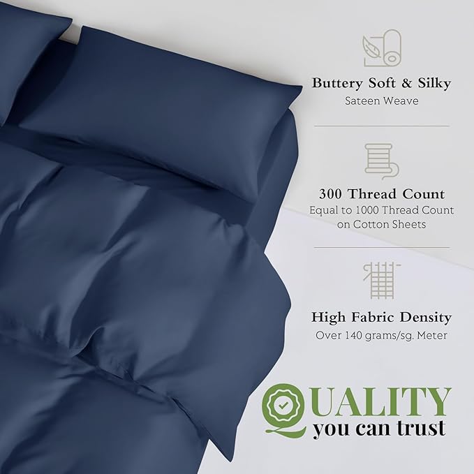 Bamboo Cooling Duvet Cover Set - Queen - 3 Piece