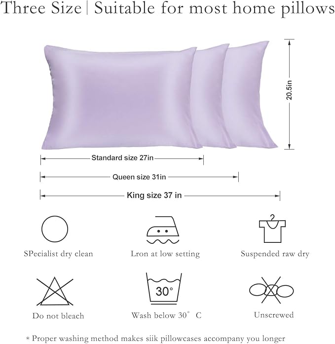 Mulberry Silk Hypoallergenic Pillowcase Set - King - 2 Pack