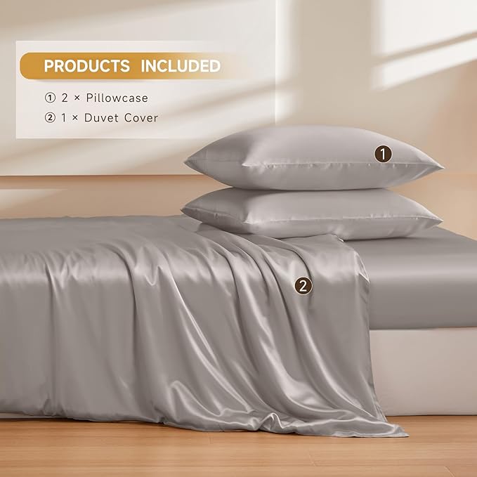 Mulberry Silk Duvet Cover Set - Queen - 3 Piece
