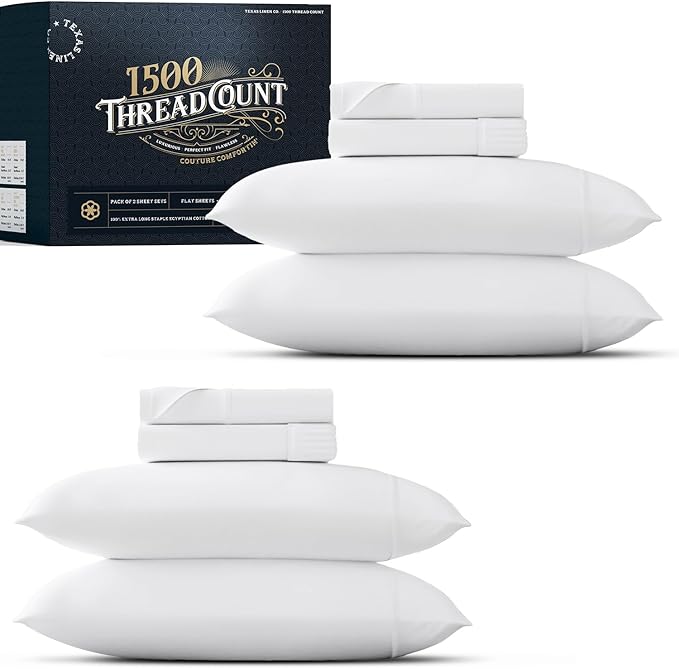 Linen Cooling Bed Sheet Set - King - 17 in Deep Pocket - 8 Piece