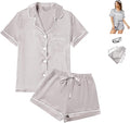 Satin Pajama Set - Short Sleeve - 4 Piece