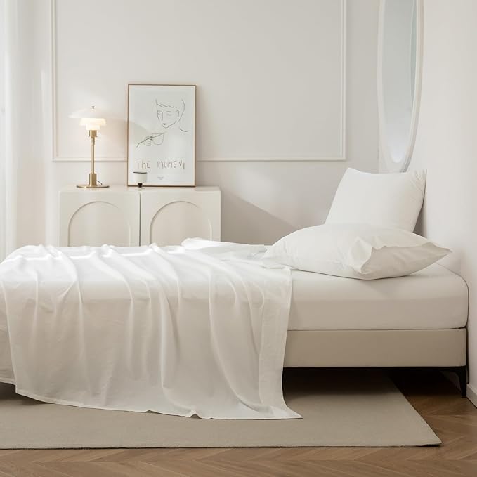Linen Bed Sheet Set - Queen - 4 Piece