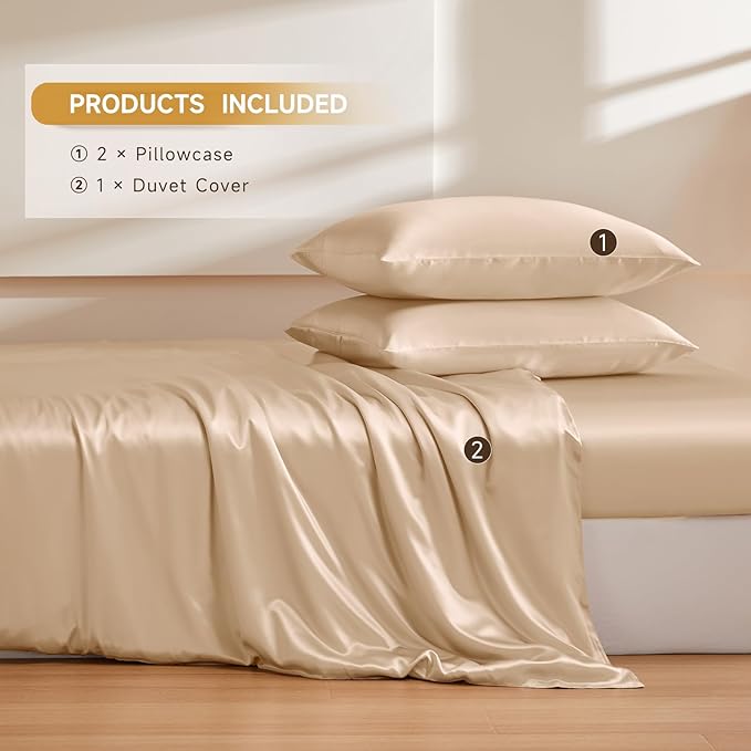 Mulberry Silk Duvet Cover Set - Queen - 3 Piece