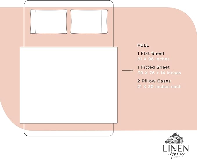 100% Cotton Bed Sheet Set - Full - 4 Piece