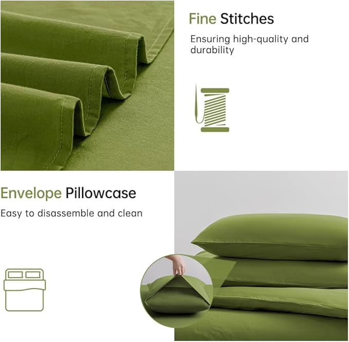 Linen Duvet Cover Set - Queen - 3 Piece