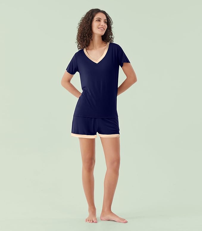 Women's Bamboo Cooling Pajama Set - Short Sleeve - 2 Piece