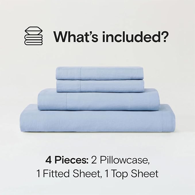 Linen Cooling Bed Sheet Set - King - 4 Piece