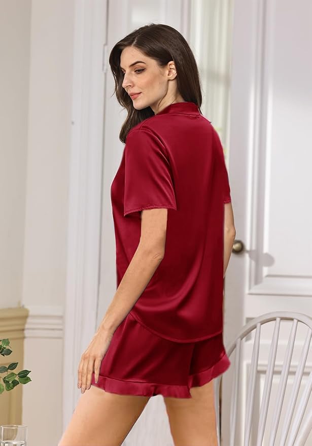 Women's Satin Pajama Set - 2 Piece