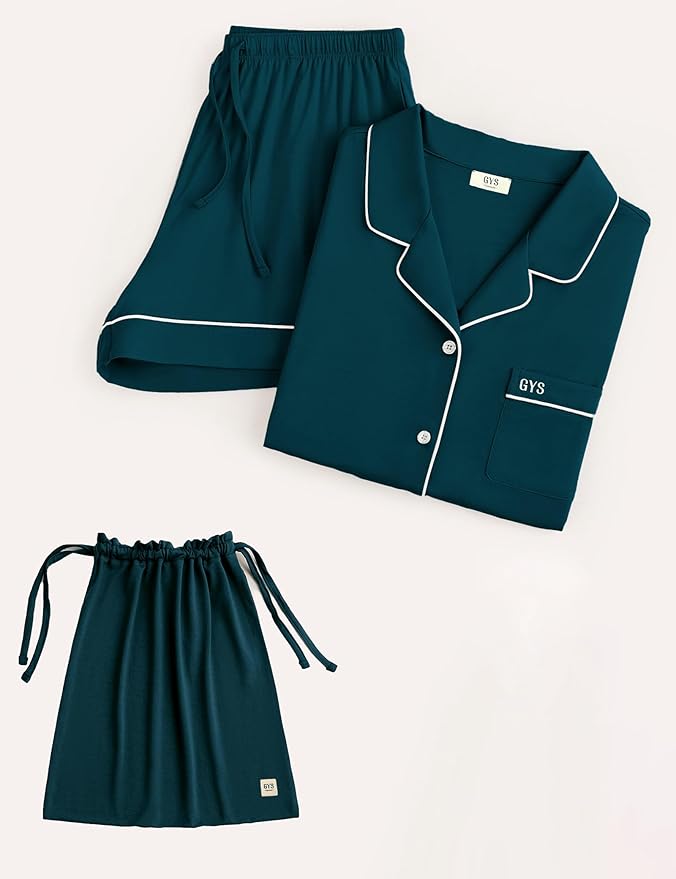 Women's Bamboo Pajama Set - Short Sleeve - 2 Piece