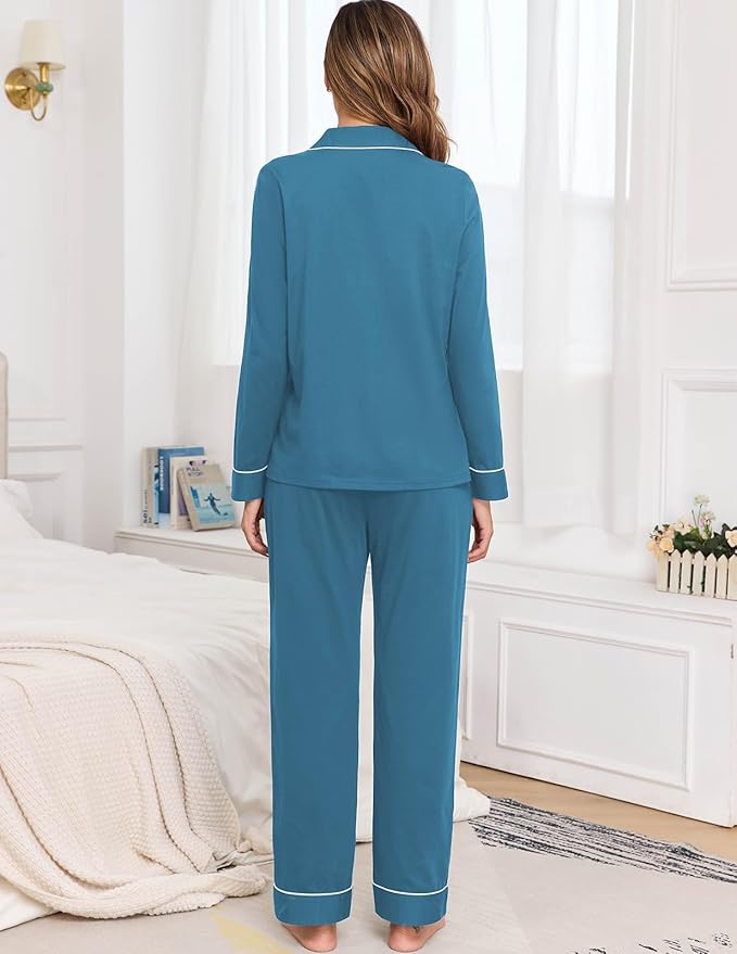 Women's 100% Cotton Pajama Set - Long Sleeve - 2 Piece