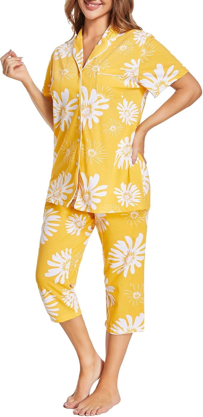 Capri Pajama Set - Short Sleeve - 2 Piece
