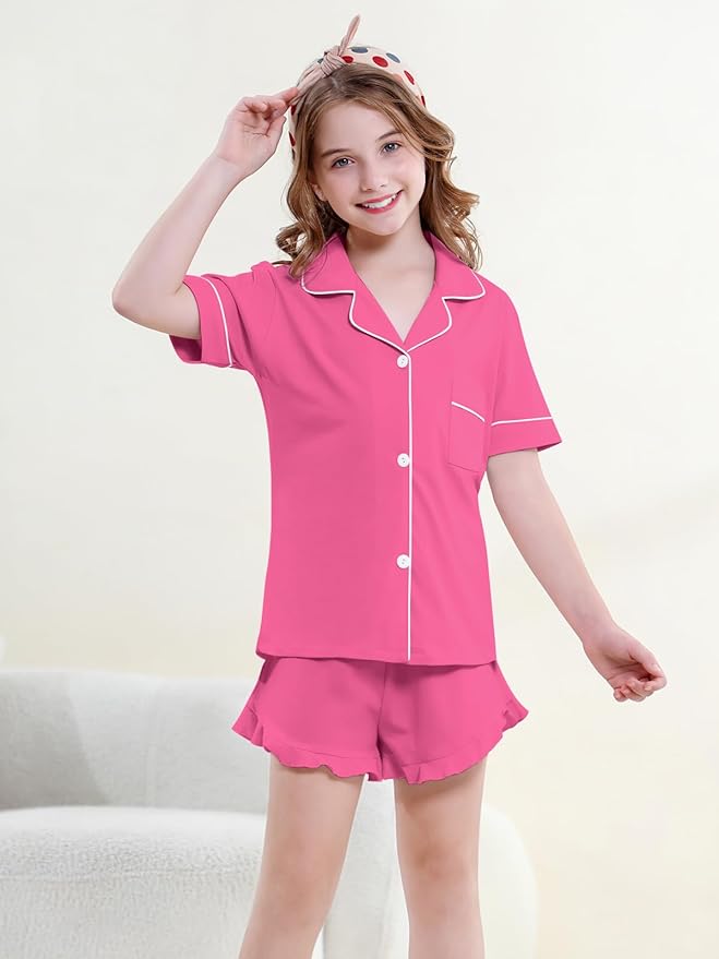 100% Cotton Shorts Pajama Set - Short Sleeve - 2 Piece