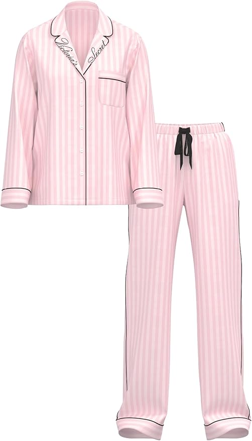 Women's Flannel Pants Pajama Set - Long Sleeve - 2 Piece