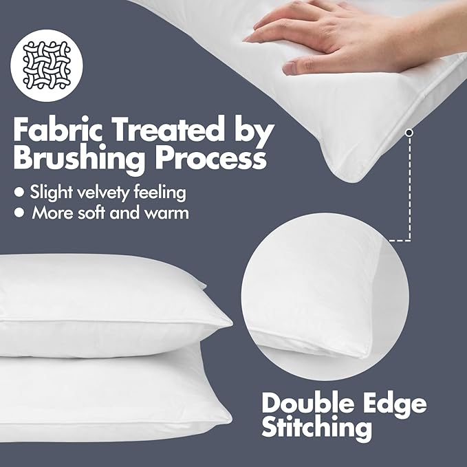 100% Cotton Hypoallergenic Bed Pillow - King - 2 Piece