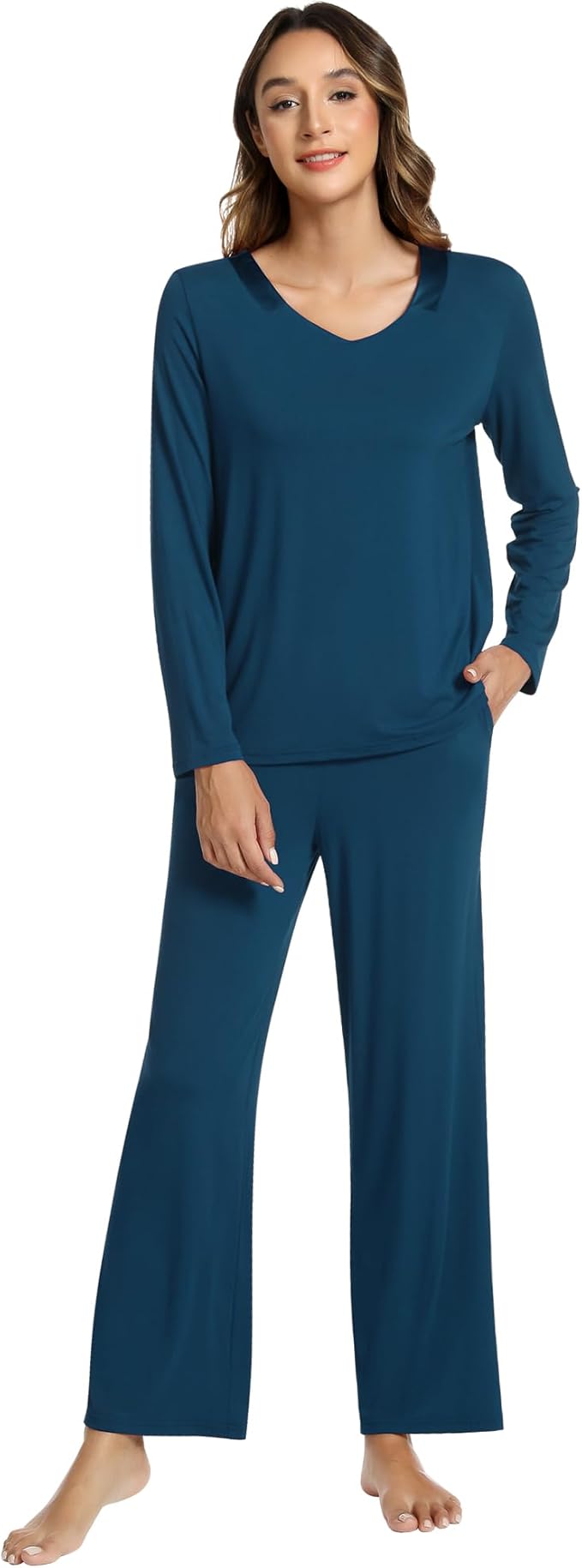 Women's Bamboo Pants Pajama Set - Long Sleeve - 2 Piece