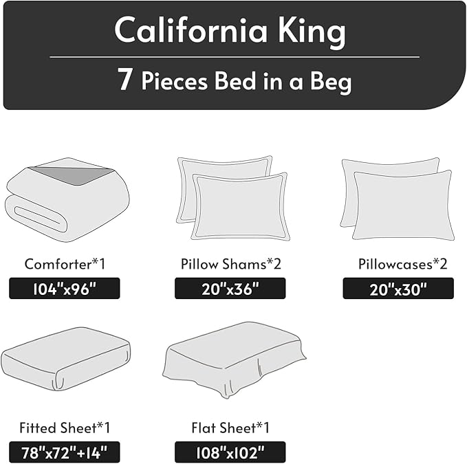 Comforter Set - California King - 7 Piece