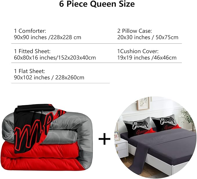 Microfiber Comforter Set - Queen - 6 Piece