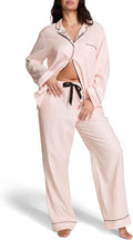 Women's Flannel Pants Pajama Set - Long Sleeve - 2 Piece
