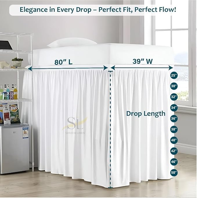 Linen Bed Skirt - Twin XL - 34 in Drop