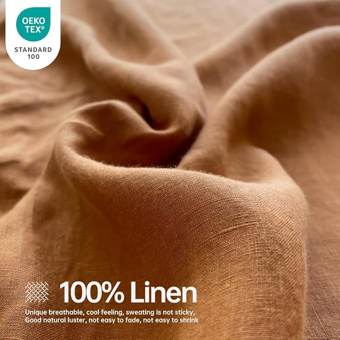 Linen Bed Sheet Set - King - 6 Piece