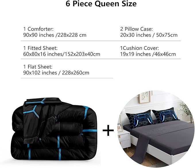 Microfiber Comforter Set - Queen - 6 Piece